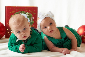 Parker and Scarlett's First Christmas Photo