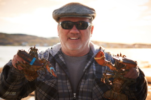 Walter Posing With Lobsters